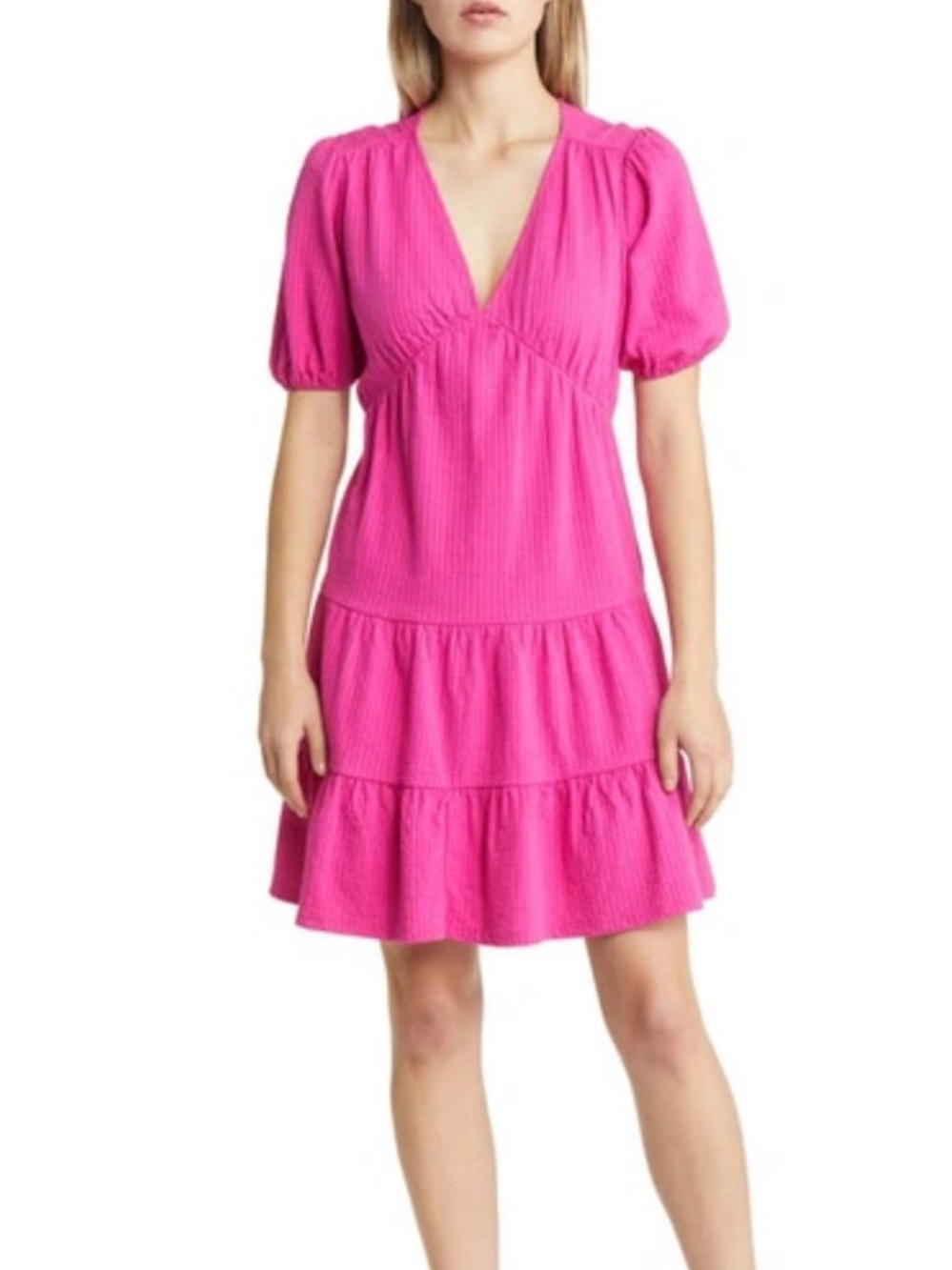 Boden • Tiered Seersucker Cotton Dress • Size 10